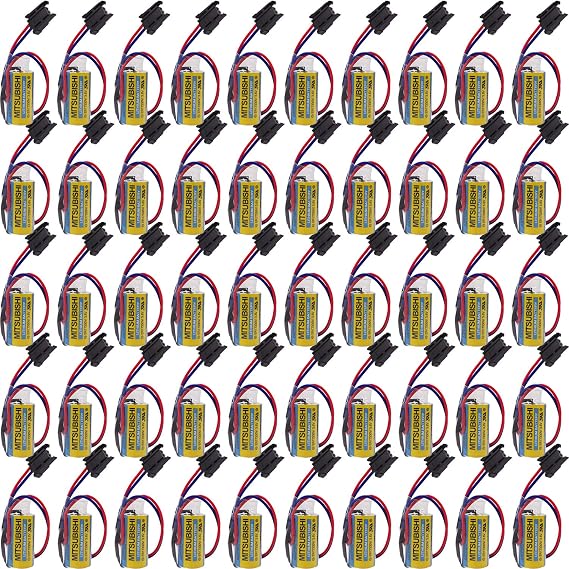 50Pcs/Set ER17330V/3.6V A6BAT MR-BAT ER17330 PLC Lithium Battery with Plug for Mitsubishi PLC servo Driver Lithium Battery ANS Series, New