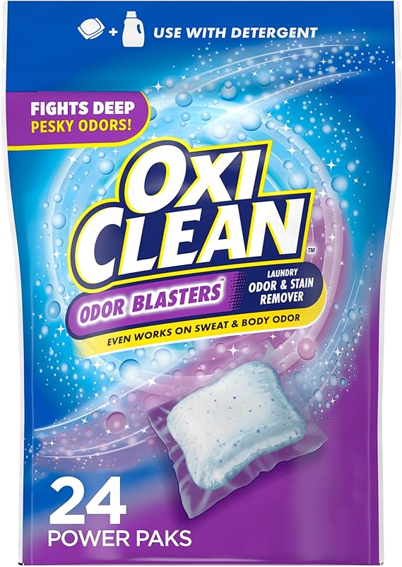 OxiClean Odor Blasters Odor and Stain Remover Laundry Power Paks, 24 Ct
