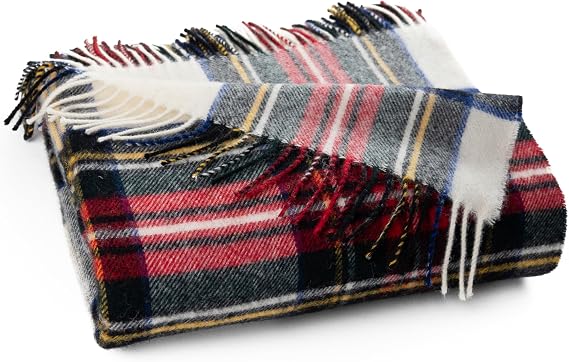 Prince of Scots Highland Tweeds Shetland Lambswool Throw (Dress Stewart)