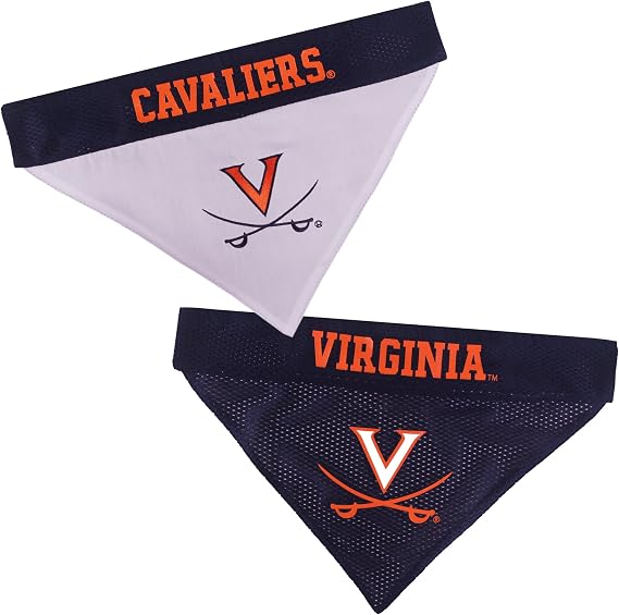 Pets First Collegiate Pet Accessories, Reversible Bandana, Virginia Cavaliers, Large/X-Large