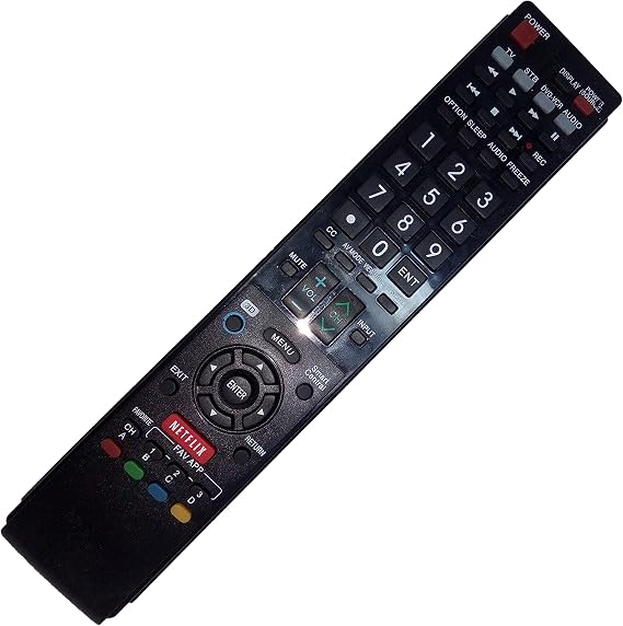 Replaced Remote Control Compatible for Sharp LC60LE657U RRMCGB004WJSA LC-60C6500U LC-46LE830U LC52LE810UN LC-60LE920UN LC46LE540U AQUOS LED LCD HD TV with Netflix 3D Button