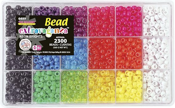 The Beadery 6499 Neon Brights Bead BOC,Multi Small