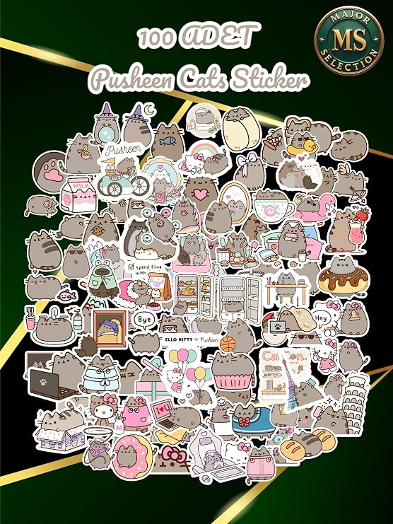 100’lü Sevimli Kedi Sticker Seti – Suya Dayanıklı, Renkli ve Eğlenceli Çıkartmalar – Laptop, Defter, Tablet, Ajanda ve Daha Fazlası İçin Uygun