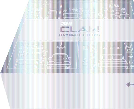 3M CLAW Plasterboard Hanger - 3 Hooks - Holds up to 11kg - No Tools Needed - for Hanging Heavy Items, Mirrors, Pictures, Backpacks and Home Decor - Easy to Install & Remove