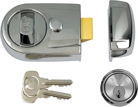 Yale P-Y3-CH-CH-60 - Contemporary Nightlatch - 60mm - Polished Chrome Finish - Standard Security
