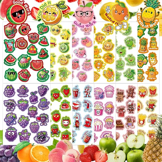 Kalysky 360 Scratch and Sniff Smelly Stickers,Scented Stickers for Children