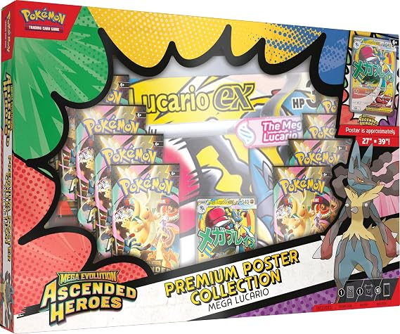 Pokemon TCG: Mega Evolution - Ascended Heroes - Premium Poster Collection - Mega Lucario