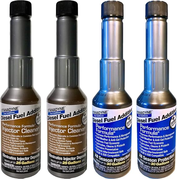 Stanadyne Performance Formula Bundle with Injector Cleaner Diesel Fuel Additive, 8 Ounce, 4 Pack