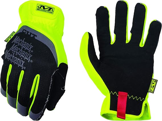 Mechanix Wear FastFit E5 Work Gloves Small Black/Fluorescent Yellow