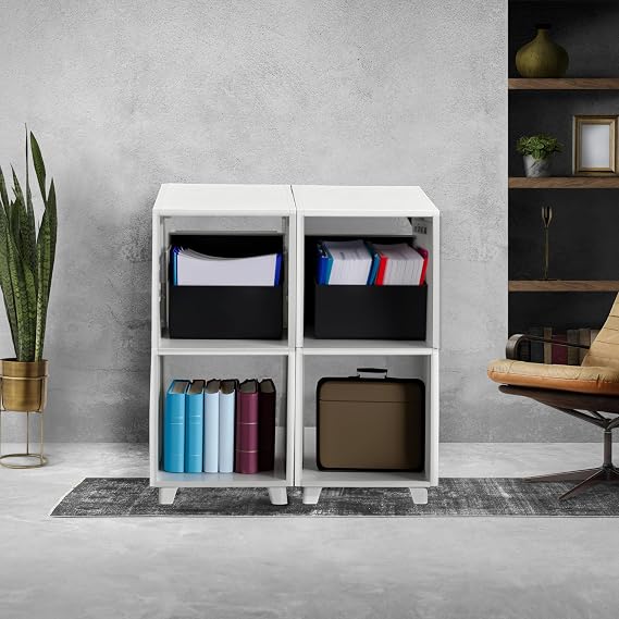 UNiPLAY Modular Cube Storage Organizer Create Versatile Storage Solutions with Large Capacity Cubes. Perfect for Home, Office, Closet, and School use. Easy Assembly & Cleaning - 4 Piece