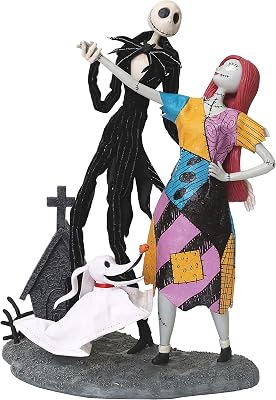 Department 56 6000808 Disney Nightmare Before Christmas Jack, Sally and Zero by Possible Dreams Figurine, 12.5, Multicolor