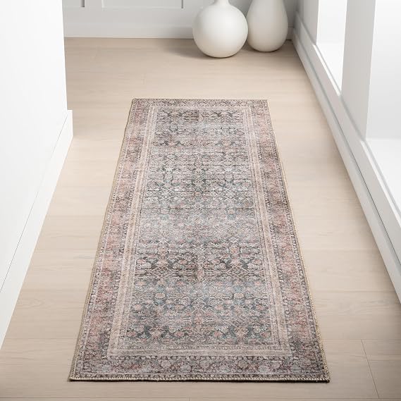 nuLOOM Elfrieda Blue Medallion Power Loomed Runner Rug, 2' x 8'