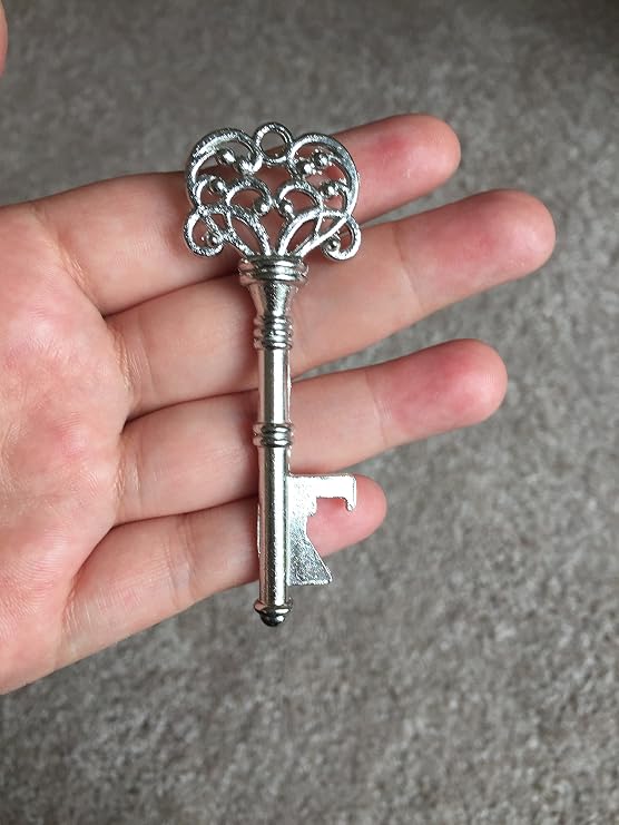 40PCS Skeleton Key Shaped Bottle Openers Silver Color Wedding Favors Shiny Decoration