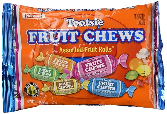 Tootsie Fruit Rolls, Assorted Fruity Flavored, 0.81 lb