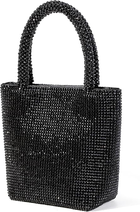 Evening Bags Women Handbag Clutch Purses for Ladies Formal Dressy Wedding Sparkling Party Cocktail Prom Wristlet Handbag Mini Tote Bag Black