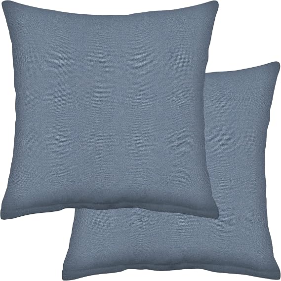 Honeycomb Outdoor Square Toss Pillow Set, 17" W x 17" L, Heathered Solid Blue Outdoor Pillows