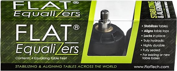 FLAT Equalizers - M10 Thread Size | Stop Wobbly Tables | Restaurant Grade, Easy Install, Improves Customer Experience