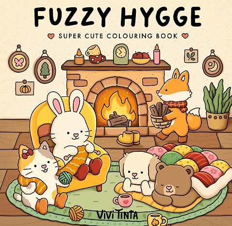 Fuzzy Hygge: Cute and Cozy Coloring Book for Adults & Teens Featuring Adorable Animals Characters for Stress Relief: Cute and Cozy Colouring Book ... Colouring) (Fuzzy World of Vivi Tinta)