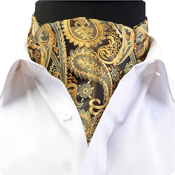 GUSLESON Men's Cravat Self Tie Paisley Jacquard Woven Floral Luxury Ascot