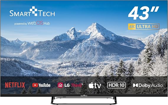 Smart Tech TV LED 4K UHD 43' (108 cm) 43UW02V Web OS 3xHDMI 2xUSB MEMC Dolby Audio