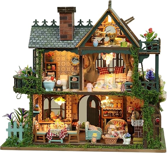 RHZN Miniature House Kit, Miniature Kit, Mini House Building Kit for Adults