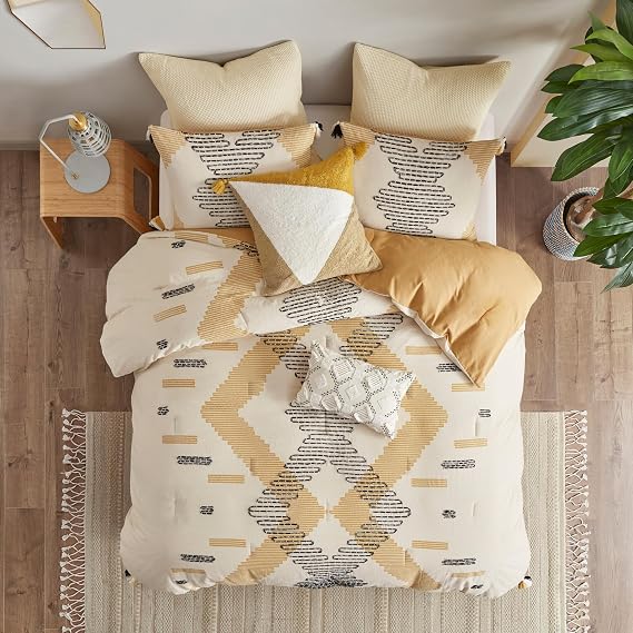 INK+IVY Global Inspired Cotton Comforter Set with Yellow Finish II10-1112