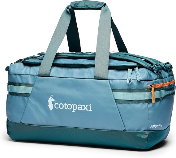 Cotopaxi Allpa 55L Getaway Duffel, Blue Spruce and Abyss