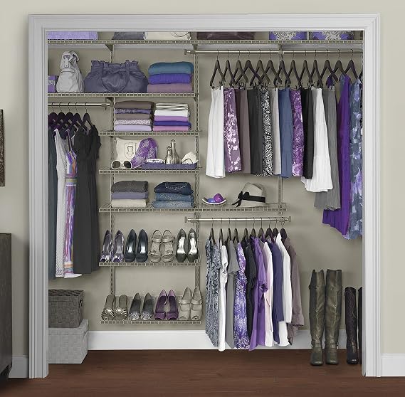 Rubbermaid Closet Organizer, 6-10 Foot, Satin Nickel