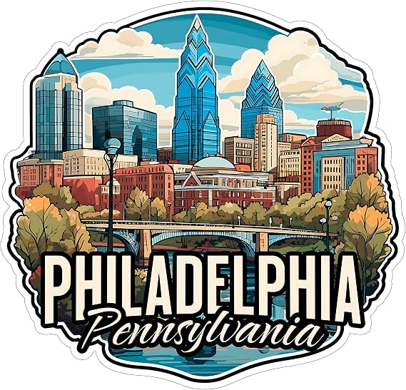 Philadelphia Pennsylvania Waterproof Vinyl Sticker 4 Inch Decal