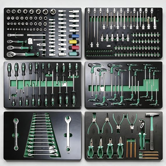 Professional Mechanic Metric Auto Repair Tool Set, 258 Pieces with Ratchets, Wrenches, Screwdrivers, Pliers and Sockets,Metric-Only(258 Pieces)