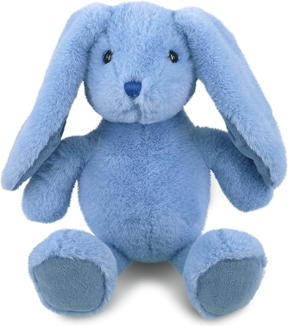DolliBu Baby Blue Rabbit Stuffed Animal - Bunny Plush Toy Gift - 8 inches