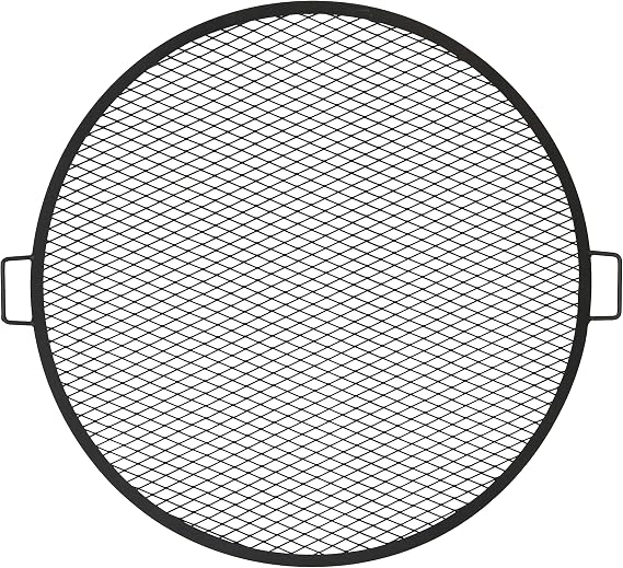 Sunnydaze Round Fire Pit Grill Grate with Handles, Heavy Duty Steel, 36"