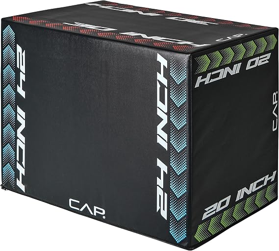 CAP Barbell 3-in-1 Foam Plyometric Jump Box Adjustable Heights for Home Gym, HIIT, Step-Ups, Agility Drills & Strength Training