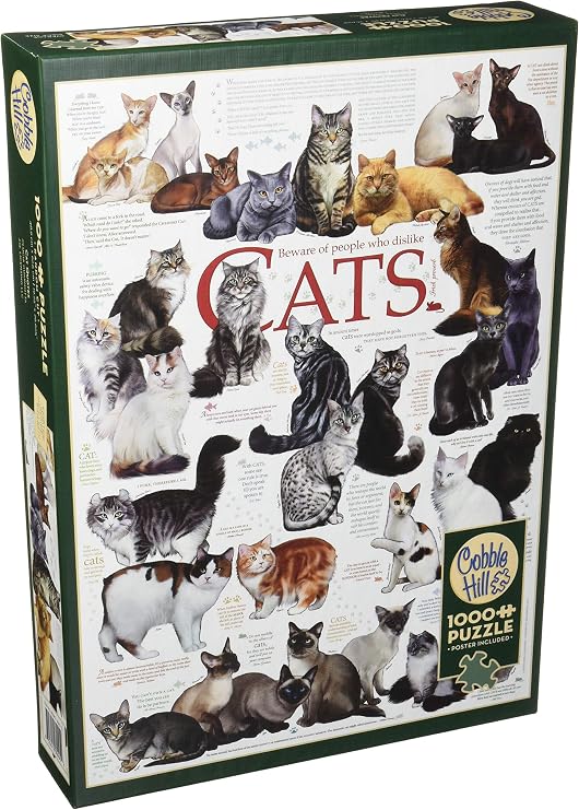 Cobblehill 80095 1000 pc Cat Quotes Puzzle, Various