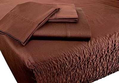 Bed Tite Stretch Fit 300 Thread Count 100-Percent Cotton luxury Oversized 4-Piece Sheet Set with Pillowcases, Queen, Chocolate