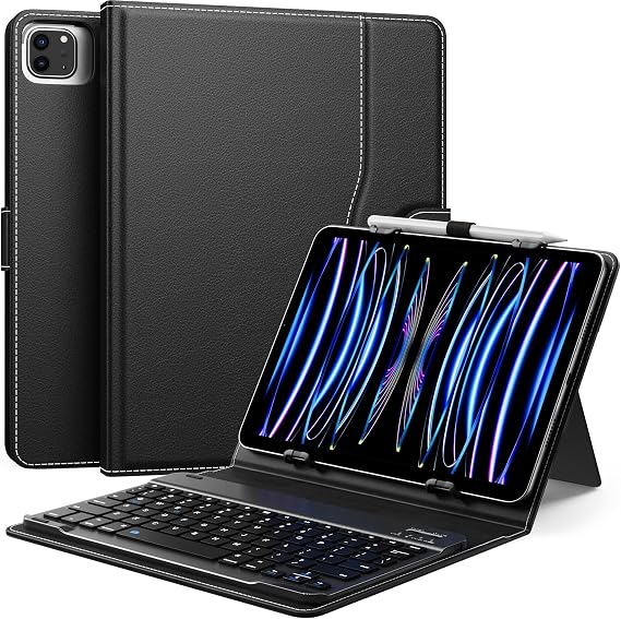 MoKo Universal QWERTY Keyboard Case Fit 9-11 Inch Tablets,Black