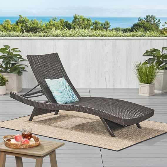 Patio Chaise Lounge Set with Adjustable Backrest, Outdoor Pool Chair for Patio Poolside Backyard Porch