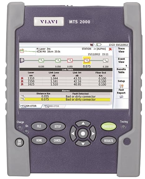 VIAVI Solutions TB2-QUAD-TK2 T-Berd 2000 Quad Ftta/Enterprise OTDR Test Kit, Central Wavelengths: 850/1300 + 30 Nm; 1310/1550 + 20 Nm, 1 M Sampling Resolution 1.105 x Distance