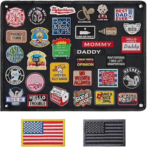 Patch Wall Patch Display Tactical Patch Board, Hook and Loop Military Patches Holder
