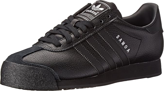 adidas Originals Men's Samoa Retro Sneaker,Black/Black/Metallic Silver,9 M US
