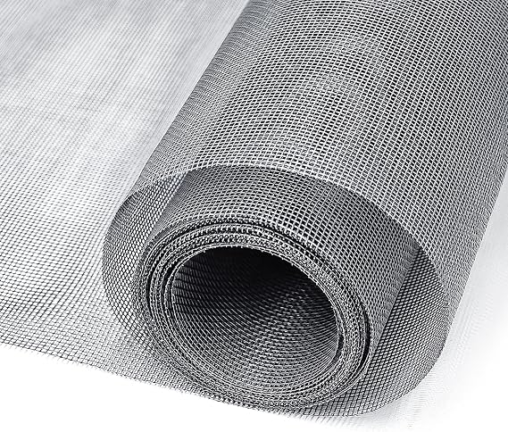 King&Charles Window Screen Door Mesh,48x118 Gray for Window&Door Replace