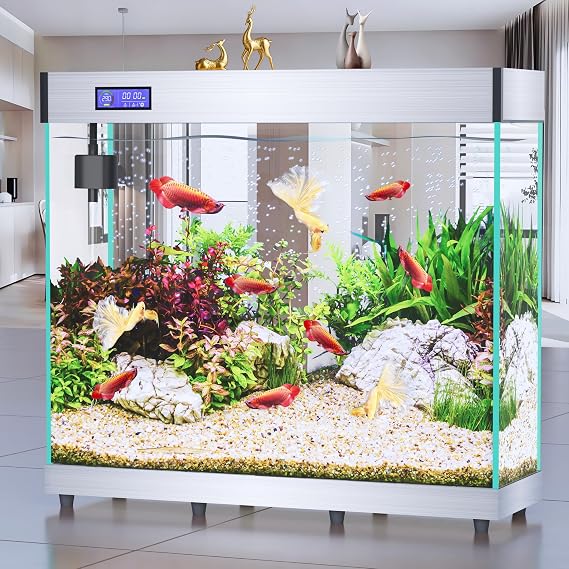 Ecological Landing -Type Large Aquarium Automatic Filtration Cycle 108Gal (Silver)