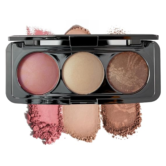 W7 Glow Theory Palette (Lunar) - Face Makeup Palette with Pink Blush, Pearl Highlighter & Marbled Blush-Bronzer - Soft Glow Makeup