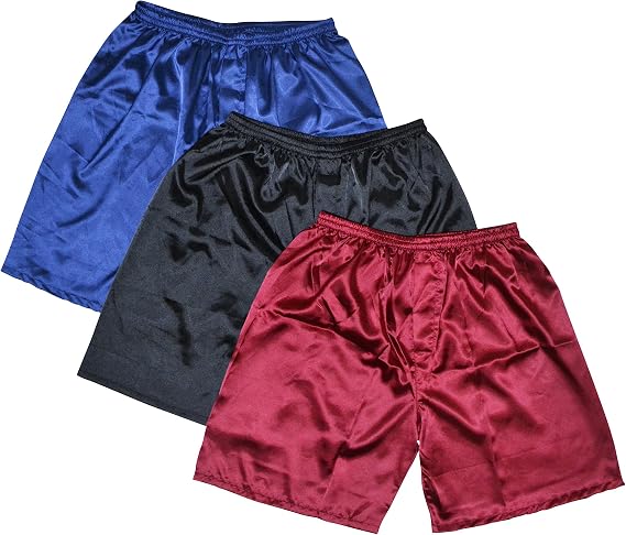 Sanraflic Men's Satin Boxer Shorts, Underwear in Combo Pack
