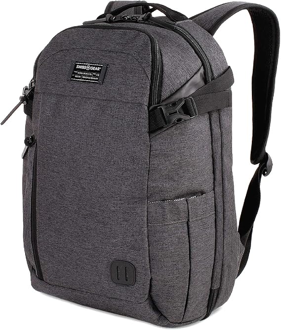 SwissGear Hybrid Travel Laptop Backpack, Heather Grey, 18"