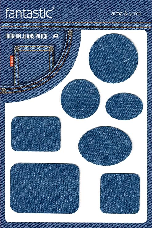 Ütü Ile Yapışan Kot Arma Patch Kot Yaması, Denim, Jeans Onarım & Dekoratif Şekiller (İndigo)