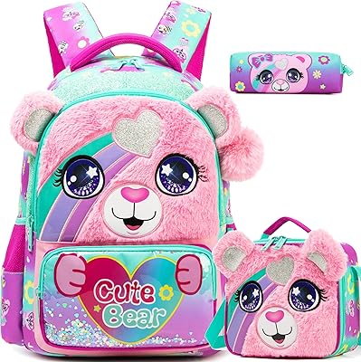 Meetbelify Kids School Backpacks for Girls Boys Backpack with Lunch Bag for Elmentary Students