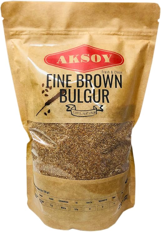 Aksoy Premium Quality Fine Brown Bulgur 1.25KG – Traditional Taste, Naturally Whole Wheat Flavor For Your Kitchen. Perfect For Pilaf, Soups, Salads, Side Dishes, And More. (Packaging may vary)