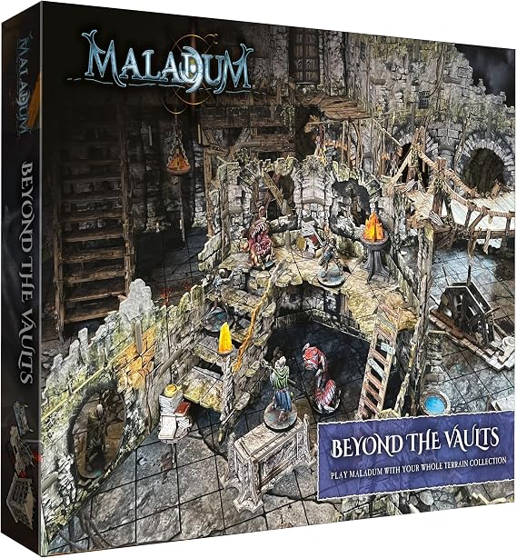 Maladum Beyond the Vaults - Fantasy Dungeon Crawler Game Immersive Terrain Solo, Co-op and Adversarial Play