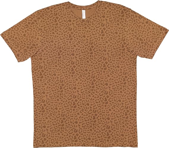 LAT Mens Fine Jersey Short Sleeve Tee (6901), Brown Leopard, Large